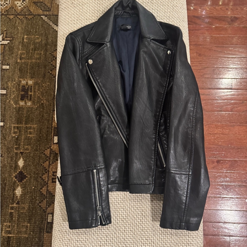 Topshop Classic Black Leather Jacket